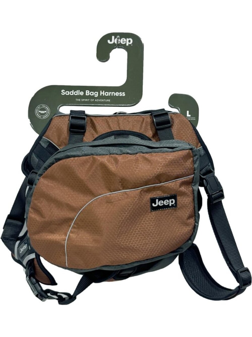 Heavy-Duty Dog Saddle Bag Harness - Reflective Safety, Removable Bags, Large